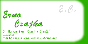 erno csajka business card